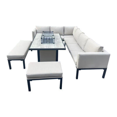 Benito Beige Garden Corner Sofa Outdoor Set Table & Cushion, Bench Set
