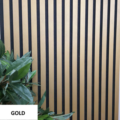 Acoustic Slatted Wall Panels Pack Of x4 240cm x 60cm - Range of Colours