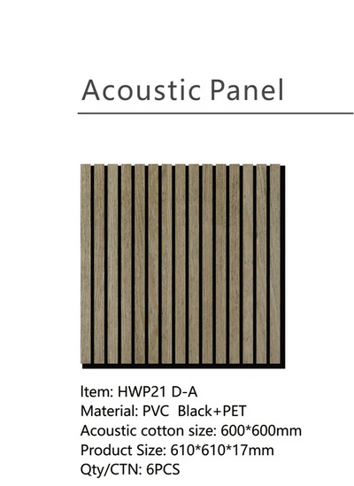 Pack of x12 Dark Oak 60x60cm Acoustic Square 3D Slatted Wood Wall Panel Box