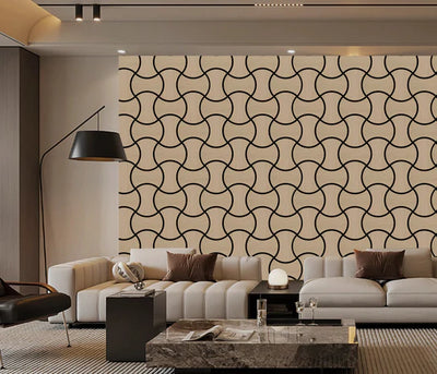 Acoustic Oak Wave Hexagon Media Wall Panels Pack Of x12 60cm x 60cm