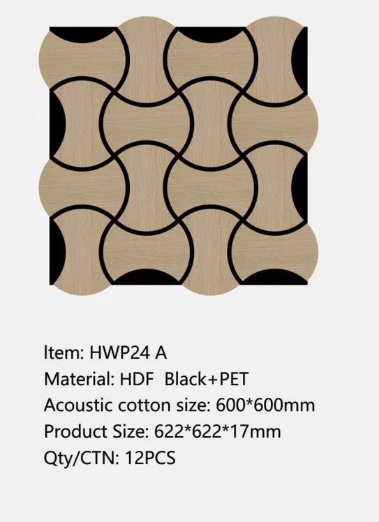 Acoustic Oak Wave Hexagon Media Wall Panels Pack Of x12 60cm x 60cm