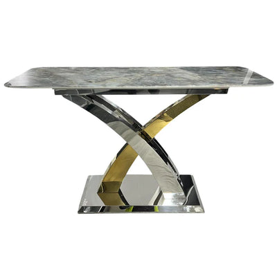 Lucy X Leg Gold Marble 120cm Console Table In 2 Colours