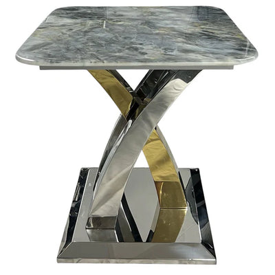Lucy X Leg Gold Marble Lamp End Table In 2 Colours