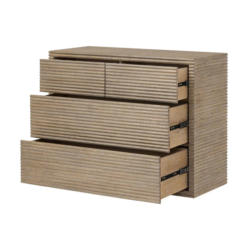 DI Designs Wickham Chest of Drawers in Ribbed Oak-Chest of Drawers-DI Designs-Belmont Interiors