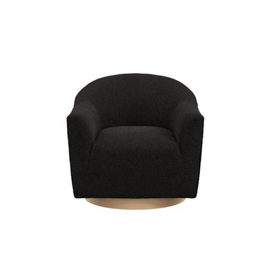 Manhattan Designs Daphne Swivel Chair in Black Boucle
