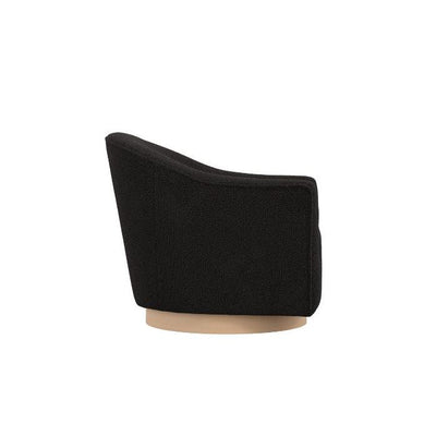Manhattan Designs Daphne Swivel Chair in Black Boucle