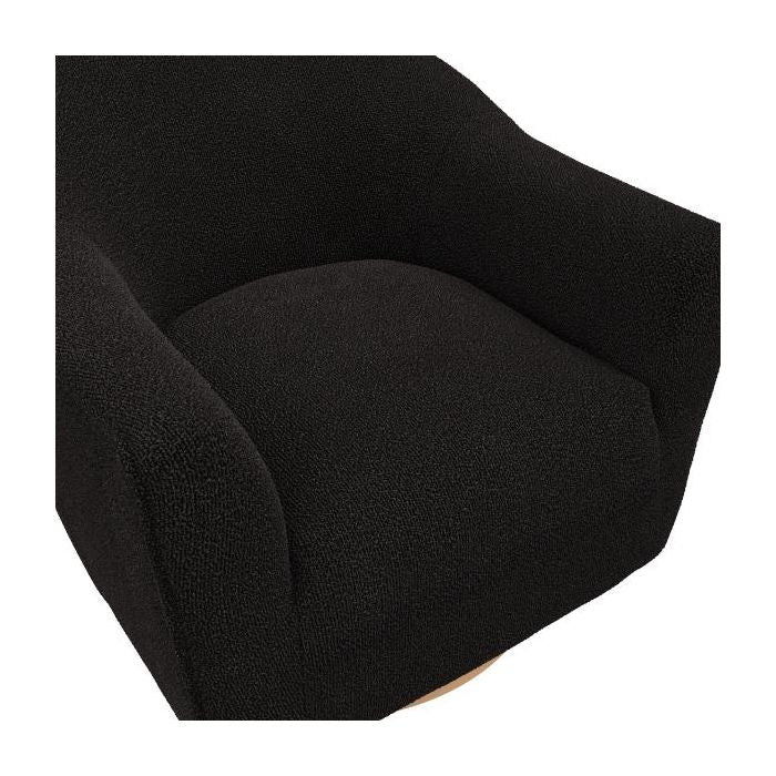 Manhattan Designs Daphne Swivel Chair in Black Boucle