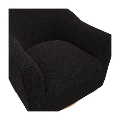 Manhattan Designs Daphne Swivel Chair in Black Boucle