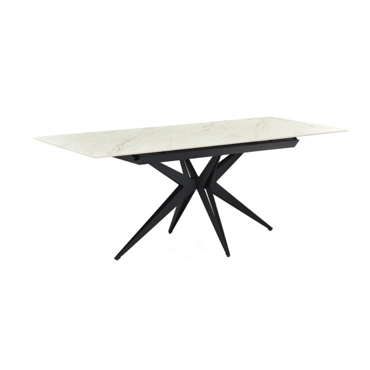 Nova 160-200cm White/Gold Ceramic Marble Extending Dining Table