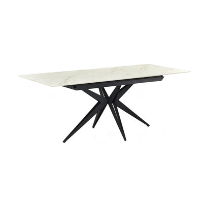 Nova 160-200cm White/Gold Ceramic Marble Extending Dining Table