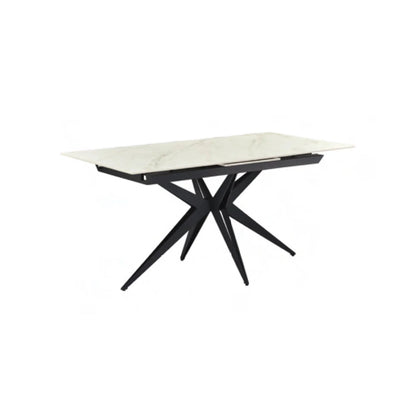 Nova 160-200cm White/Gold Ceramic Marble Extending Dining Table