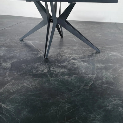 Nova 160-200cm White/Gold Ceramic Marble Extending Dining Table