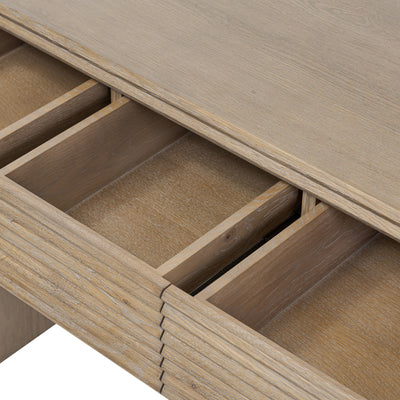DI Designs Wickham 3 Drawer Desk in Ribbed Oak
