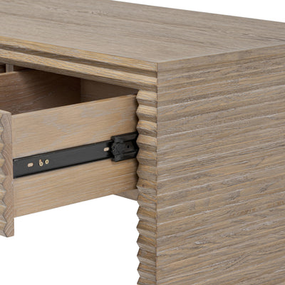 DI Designs Wickham 3 Drawer Desk in Ribbed Oak