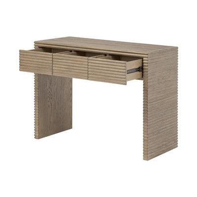 DI Designs Wickham 3 Drawer Desk in Ribbed Oak