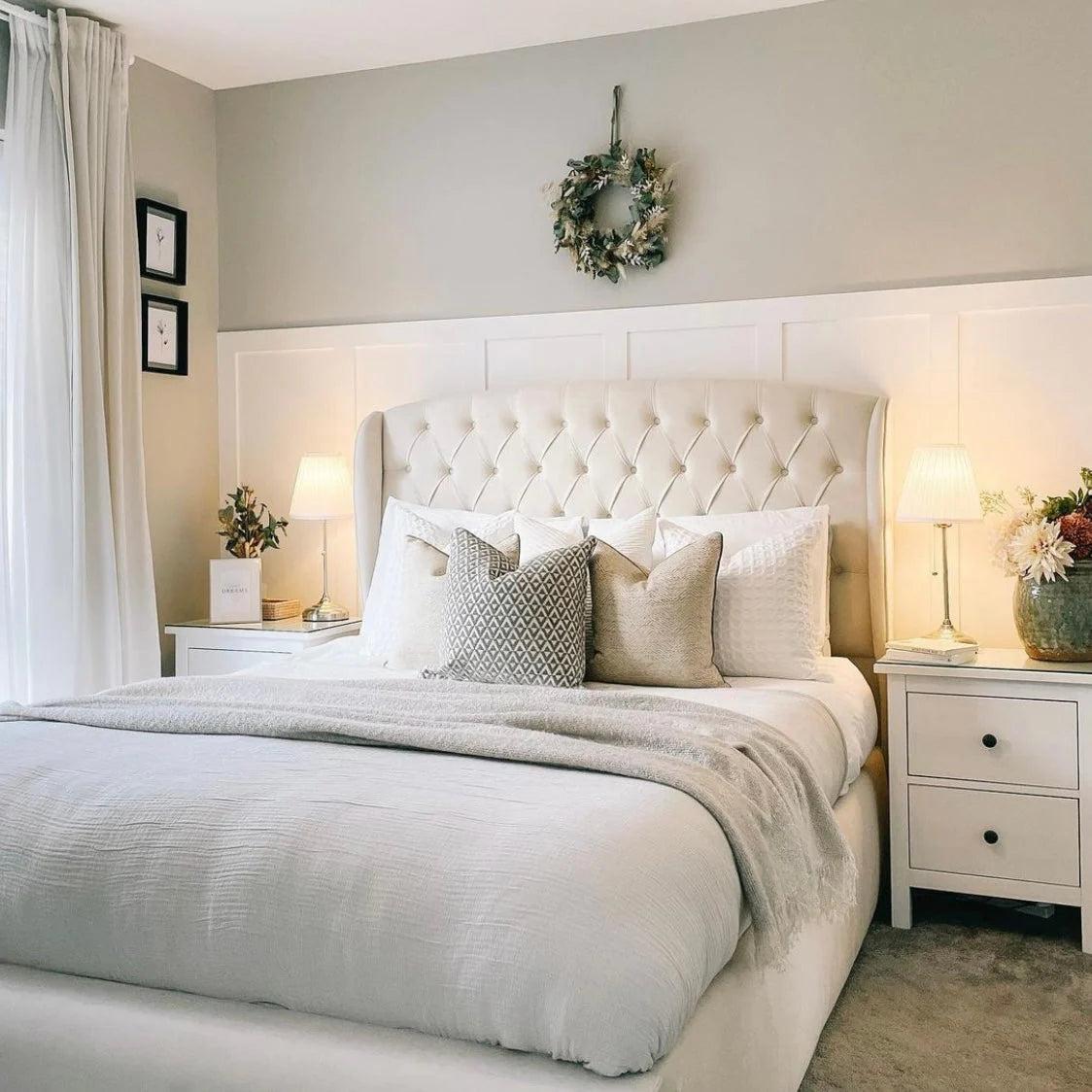 Wilson Velvet Luxury Bed with Contrast Black Borders