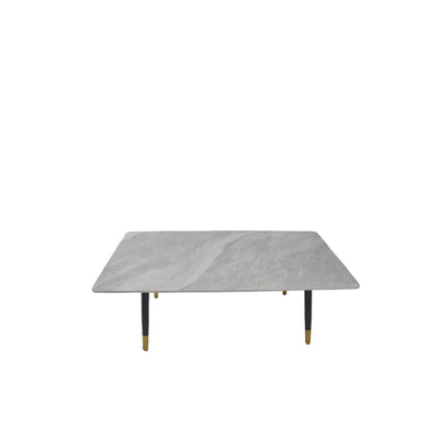 Venus 120cm Black Dining Table with Grey Ceramic Stone Top