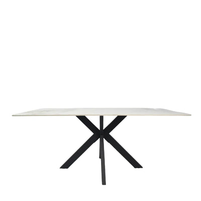 Phoenix 150cm White Ceramic Marble Fixed Dining Table