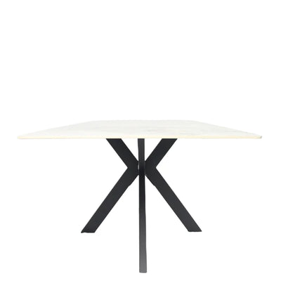 Phoenix 150cm White Ceramic Marble Fixed Dining Table