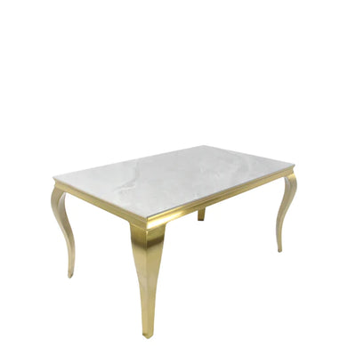 Louis Gold Marble Dining Table In 7 Sizes & Colours