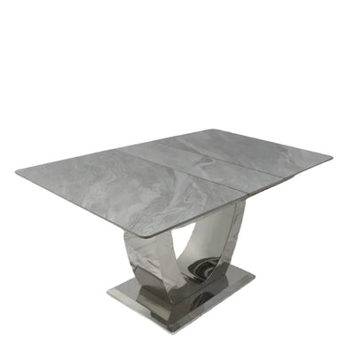 Arial 1.6-2.0m Extending Grey Ceramic Marble Dining Table