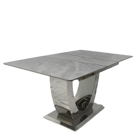 Arial 1.6-2.0m Extending Grey Ceramic Marble Dining Table