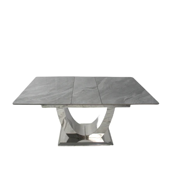 Arial 1.2-1.5m Extending Grey Ceramic Marble Dining Table