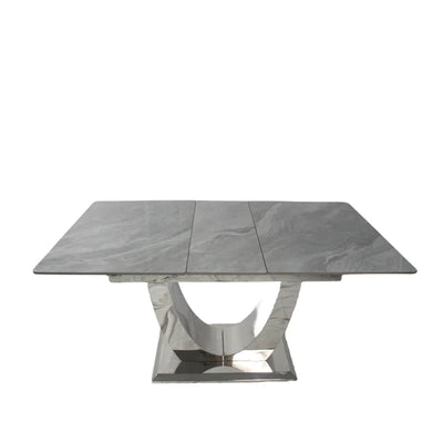 Arial 1.2-1.5m Extending Grey Ceramic Marble Dining Table