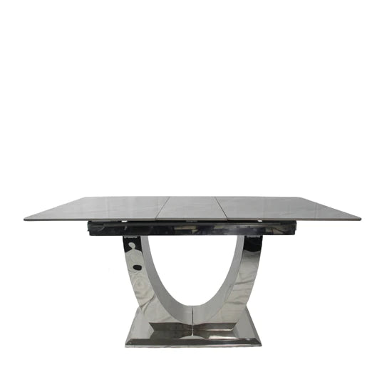 Arial 1.6-2.0m Extending Grey Ceramic Marble Dining Table