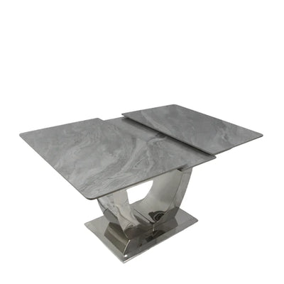 Arial 1.2-1.5m Extending Grey Ceramic Marble Dining Table