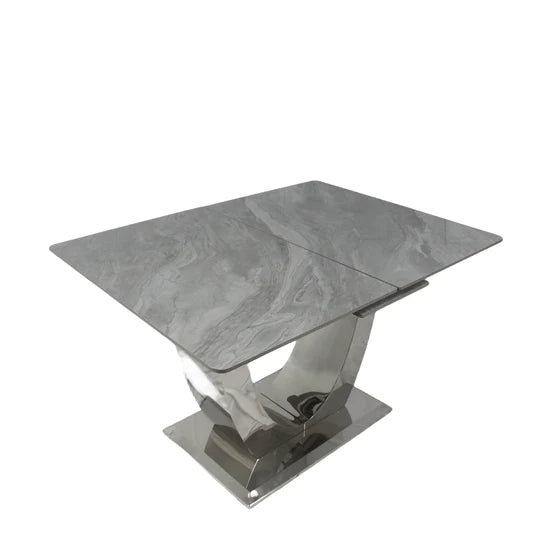 Arial 1.6-2.0m Extending Grey Ceramic Marble Dining Table