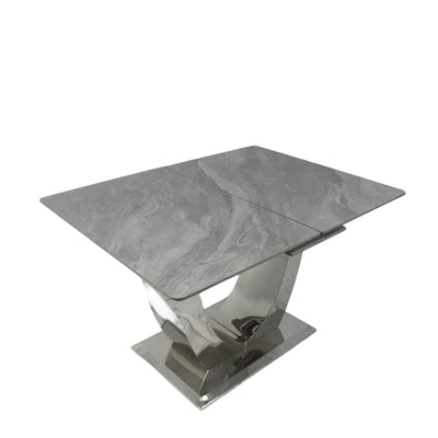 Arial 1.6-2.0m Extending Grey Ceramic Marble Dining Table