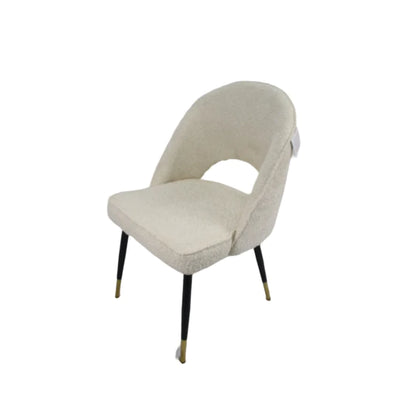 Roma 180cm White Ceramic Marble Dining Table + Cream Boucle Velvet Chairs