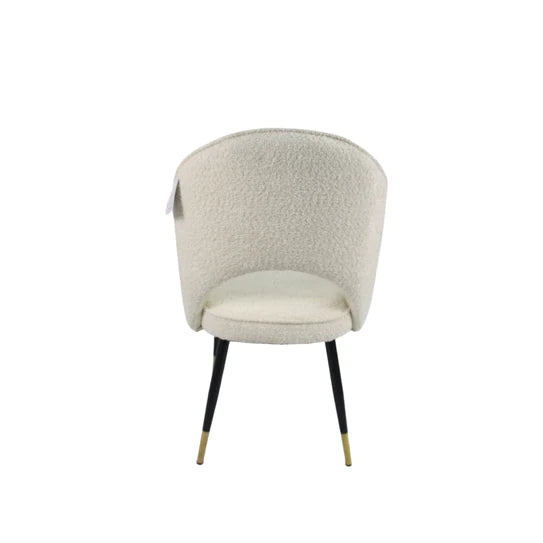 Roma 180cm White Ceramic Marble Dining Table + Cream Boucle Velvet Chairs