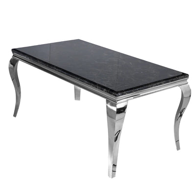 Louis Chrome Marble Dining Table In 7 Sizes & Colours