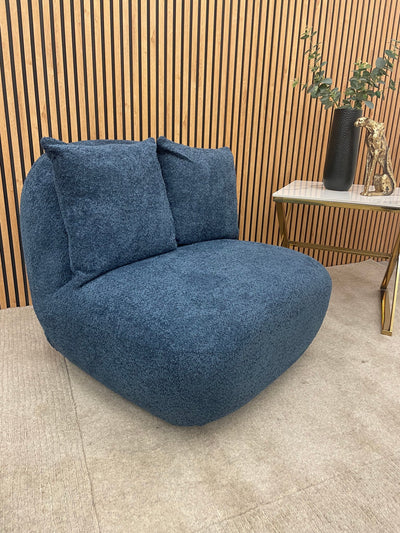 The Wave Boucle Premium Accent Swivel Boucle Fabric Chair In 6 Colours