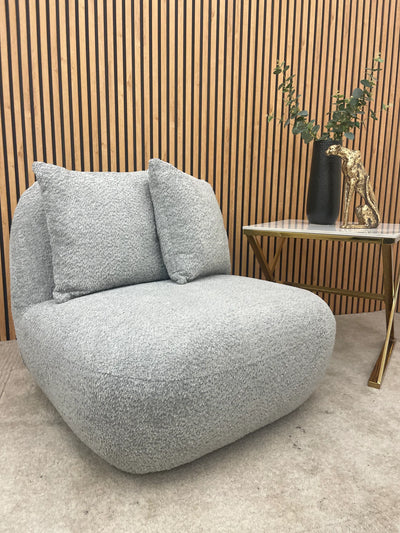 The Wave Boucle Premium Accent Swivel Boucle Fabric Chair In 6 Colours