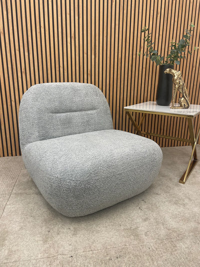 The Wave Boucle Premium Accent Swivel Boucle Fabric Chair In 6 Colours