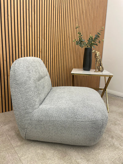 The Wave Boucle Premium Accent Swivel Boucle Fabric Chair In 6 Colours