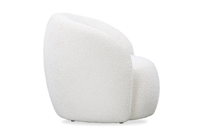 Bighton White Ivory Boucle Fabric Club Chair by D.I. Designs