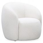 Bighton White Ivory Boucle Fabric Club Chair by D.I. Designs