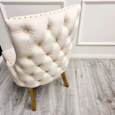 Orion 180cm Gold Dining Table With Kensington Cream/Gold Velvet Dining Chairs