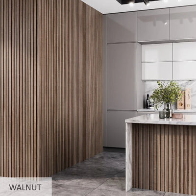 Acoustic Slatted Wall Panels Pack Of x4 240cm x 60cm - Range of Colours