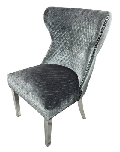Louis 130cm Round Pandora Bronze Marble Chrome Dining Table And Valente Shimmer Lion Dining Chairs