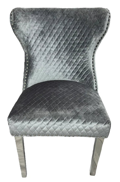 Louis 130cm Round Pandora Bronze Marble Chrome Dining Table And Valente Shimmer Lion Dining Chairs