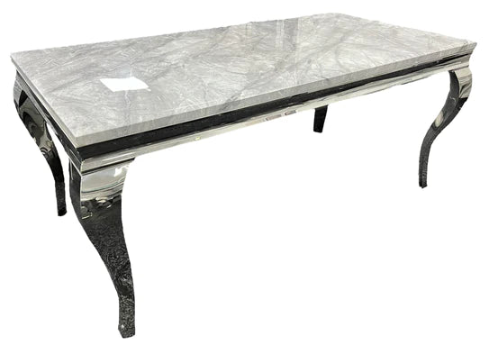 Louis Chrome Marble Dining Table In 7 Sizes & Colours