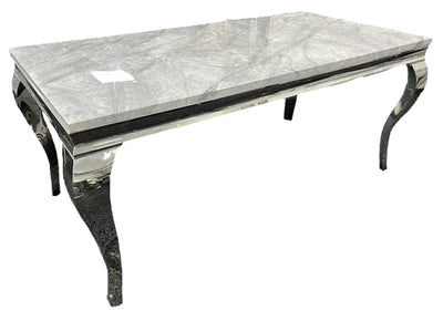 Louis Chrome Marble Dining Table In 7 Sizes & Colours