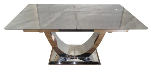 Arial 1.2-1.5m Extending Grey Ceramic Marble Dining Table