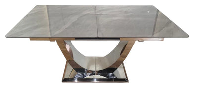 Arial 1.2-1.5m Extending Grey Ceramic Marble Dining Table