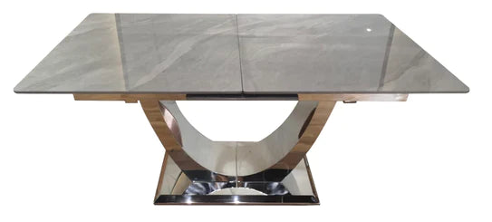 Arial 1.6-2.0m Extending Grey Ceramic Marble Dining Table